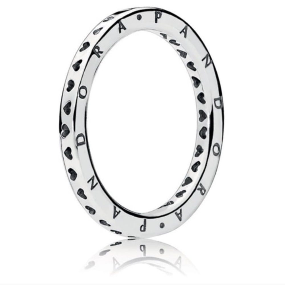 pandora hearts pandora logo ring authentic size 50 - verified at store